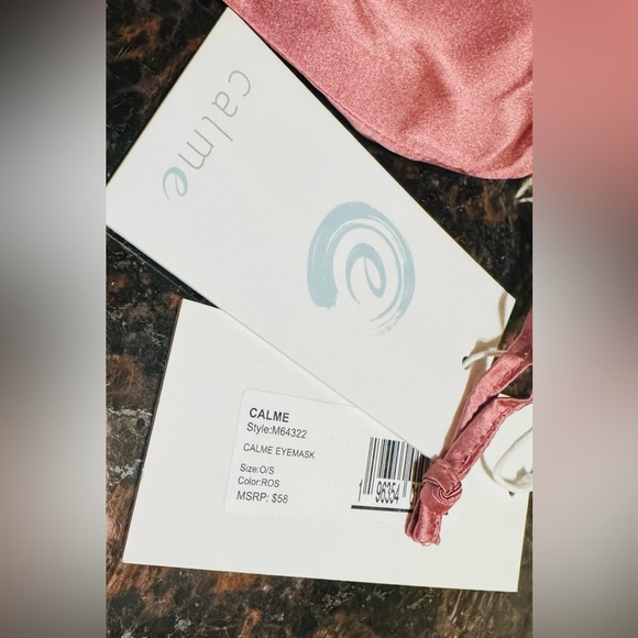 Johnny Was Calme Sleep Mask Cashmere Silk Eye Cover Mauve Pink Silk Travel Pouch - Picture 4 of 7